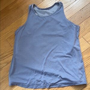 Athleta Girl Lilac Camo Purple Sleeveless Tank w/ Breezy Thin Overlay